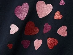 Name It sweatshirt dark sapphire med glimmerhjerter